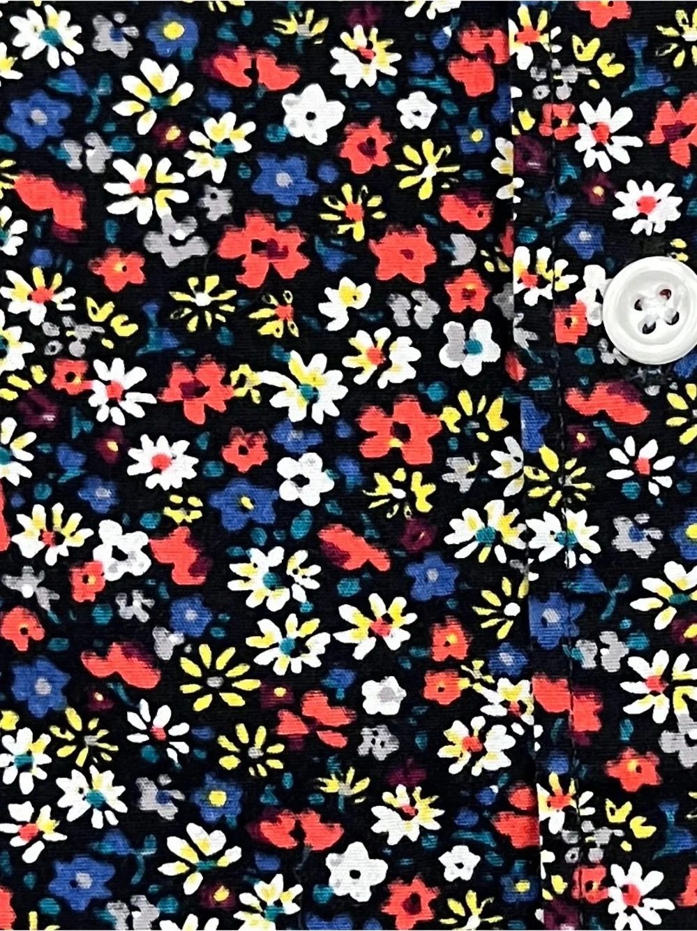J. Crew Flex Washes Men’s L Navy Micro Floral Short Sleeve Button-Down